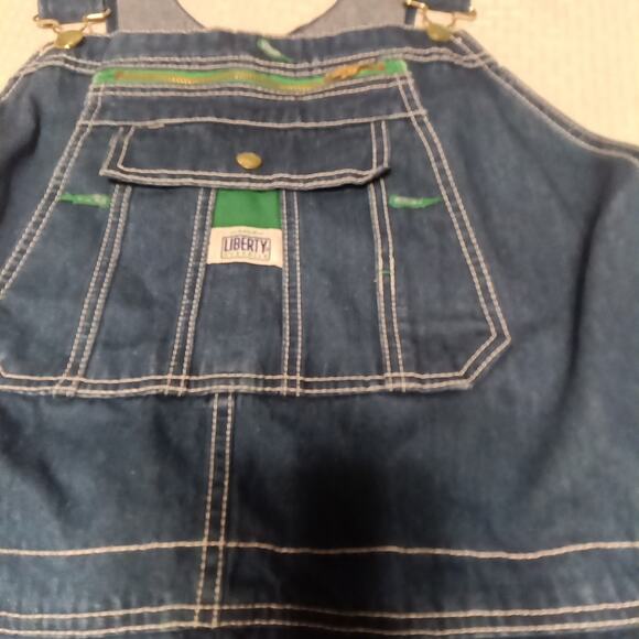 Liberty Bib Overalls Mens 48x30 Blue Denim Farmer Carpenter Workwear Utility - Picture 2 of 8